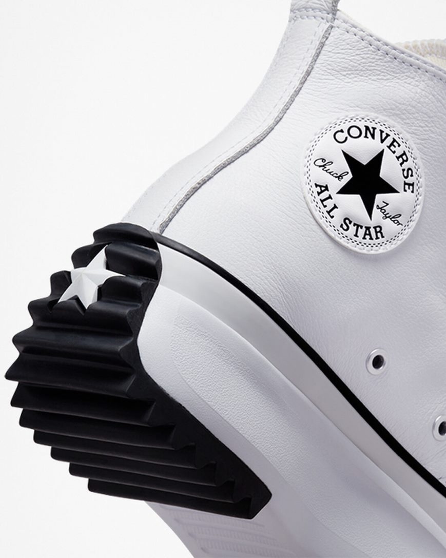 Topanky Na Platforme Converse Run Star Hike Foundational Kozene Vysoke Damske Biele Čierne | SK M11CYK2